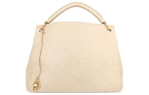 LOUIS VUITTON Leather Handbag Unisex Ivory White