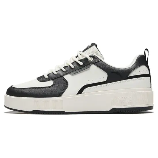 Anta Milk Cap Height Increasing Lightweight Low-Top Skateboard Shoes Men's Black White