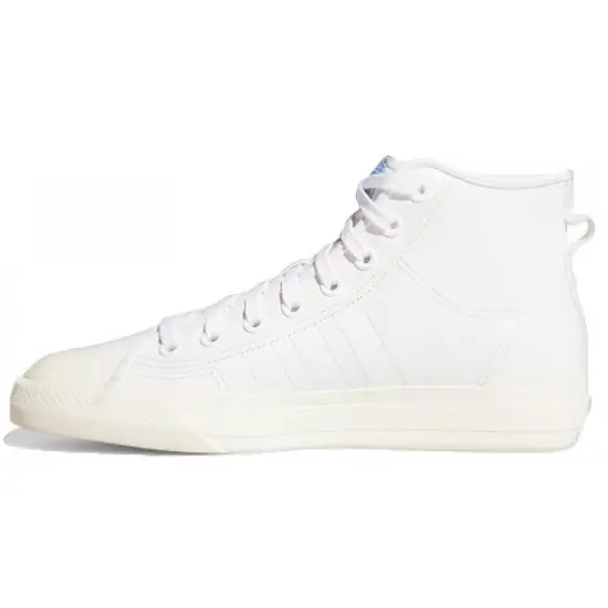 Adidas Originals NIZZA Series Skateboard Shoes Unisex High-top White/Royal Blue