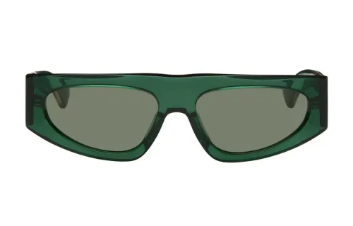 Bottega Veneta Acetate Irregular Shape Sunglasses Unisex Green