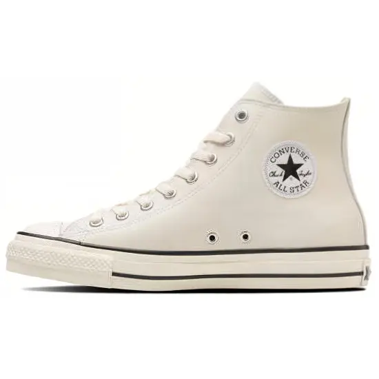 Converse Cons Pro Leather Canvas Shoes Unisex High-Top Beige White