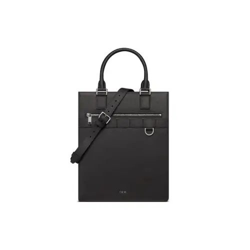 DIOR Leather Handbag, Tote Bag, Shopping Bag, One Shoulder Handbag, Crossbody Bag Men's Black