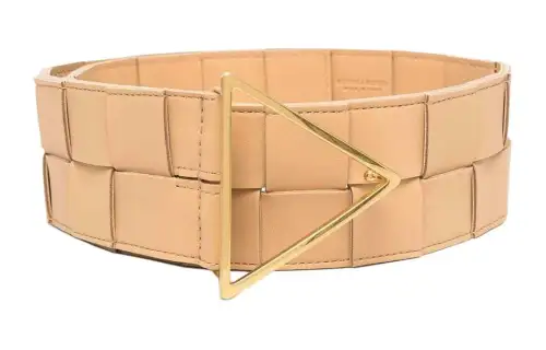 Bottega Veneta Sheepskin Leather Belts Women's Yellow Width 5.8CM
