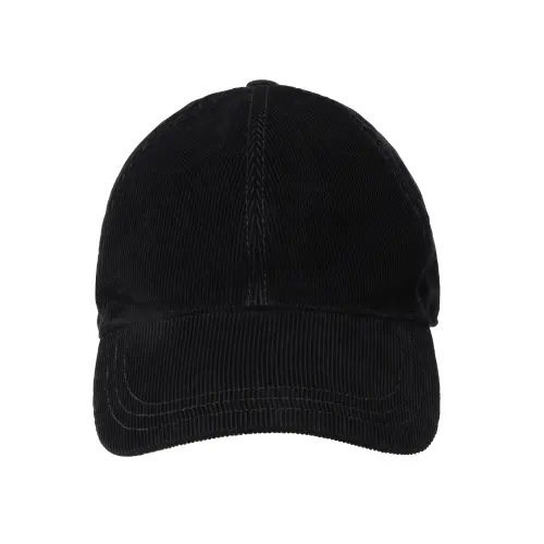 PRADA Logo Plaque Corduroy Baseball Cap