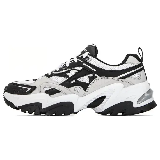 Skechers Stamina V2 1.0 Cushioning Anti Slip And Wear Resistant Low Top Chunky Sneakers Women's Black White