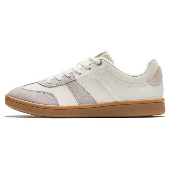 Anta German Training Anti Slip Wear Resistant Lightweight Breathable Low Top Skateboard Shoes Men's White Gray