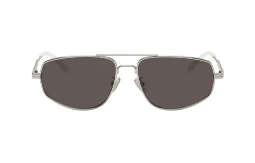 Bottega Veneta Metal Irregular Shape Sunglasses Men's Silver