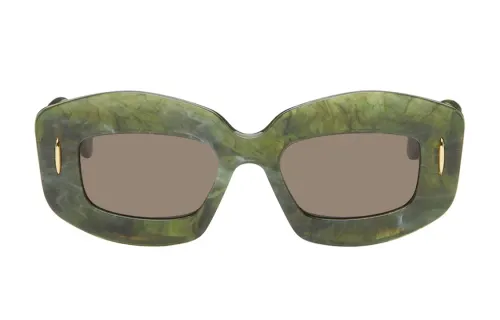 LOEWE Acetate Irregular Shape Sunglasses Unisex Green