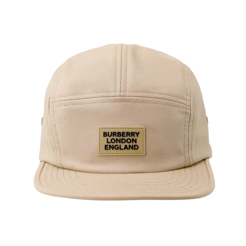 Burberry Logo Rubber Patch Baseball Cap Soft Fawn