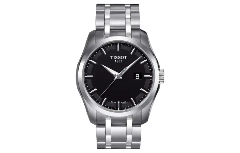 TISSOT Kutu Collection Quartz Movement Men's Watches Watch 39mm Black Dial Stainless Steel Watchband