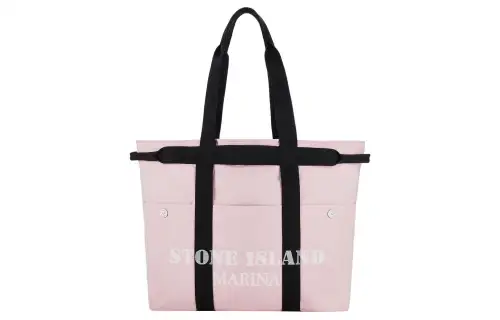 STONE ISLAND Cotton Tote Bag, Shopping Bag, Handbag, Shoulder Bag Unisex Pink