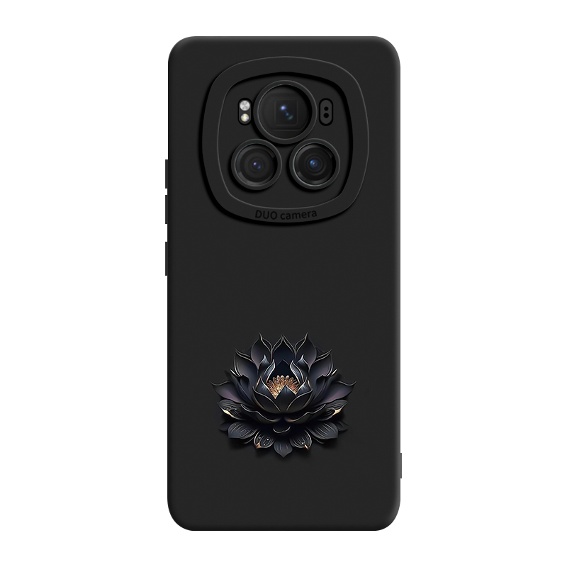 GGUU Silicone material, gilt lotus angel eyes, selected raw materials, mobile phone case, suitable for Honor magic6/magic5 pro, original design, national trendy art, light luxury style