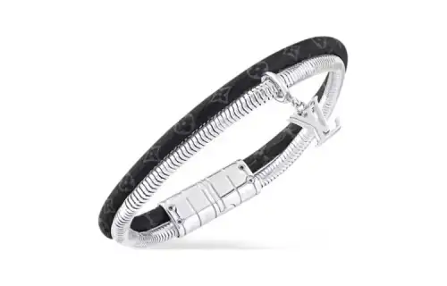 LOUIS VUITTON Monogram Swirl Canvas Bracelets Unisex Black