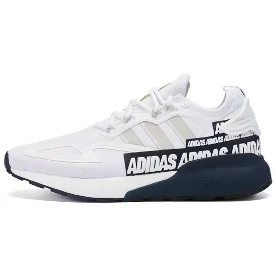 Adidas Originals Zx 2K Boost Bold Logo Graphic White Navy