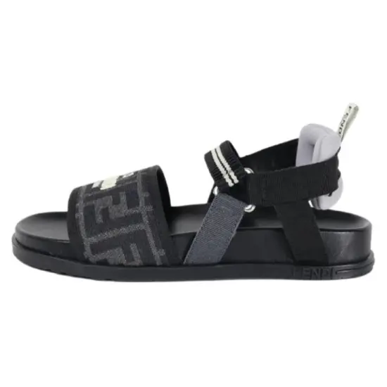 FENDI FF LOGO Beach Sandals Women's Black