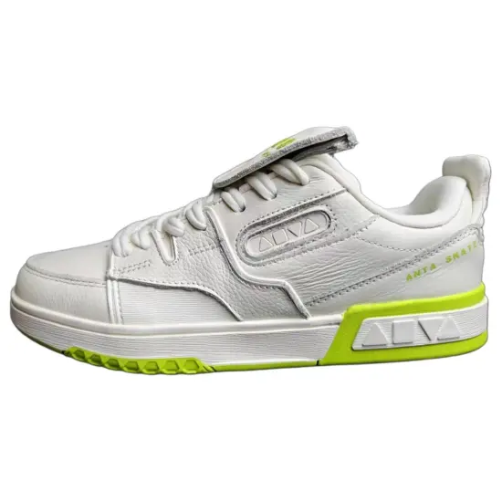 ANTA AOYU Skateboard Shoes Unisex Low-Top White Yellow