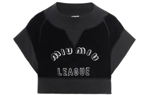 MIU MIU SS22 Raglan Sleeve T Shirt Women's Black