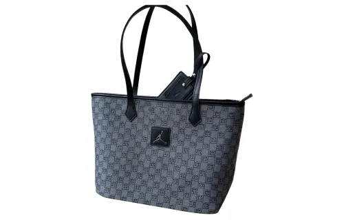 Jordan Polyester Handbag, Shoulder Bag Regular Unisex Black & Gray