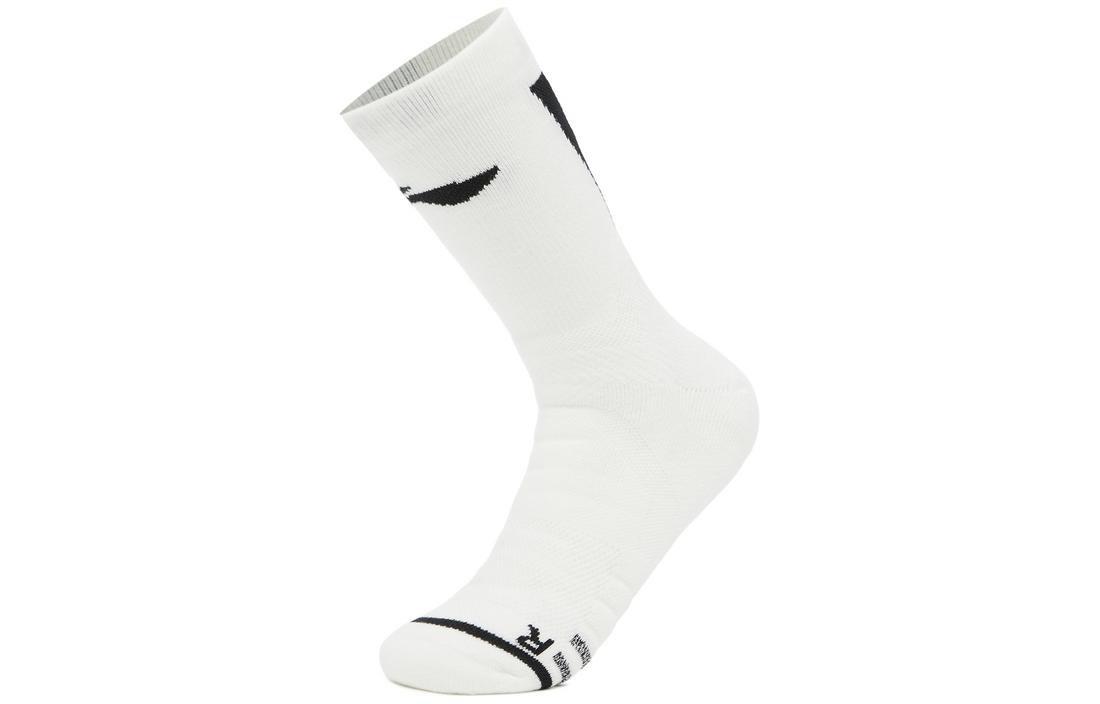 Li Ning, breathable antibacterial comfortable basketball white knee socks for leisure for men and women, absorbs sweat and smell, mid-length