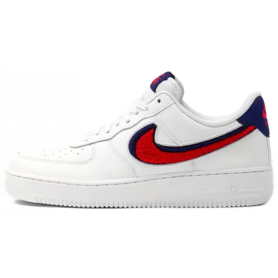 Nike Air Force 1 Low 3D Chenille Swoosh White Red Blue