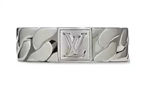 LOUIS VUITTON Mosaic Brass Rings Unisex Silver