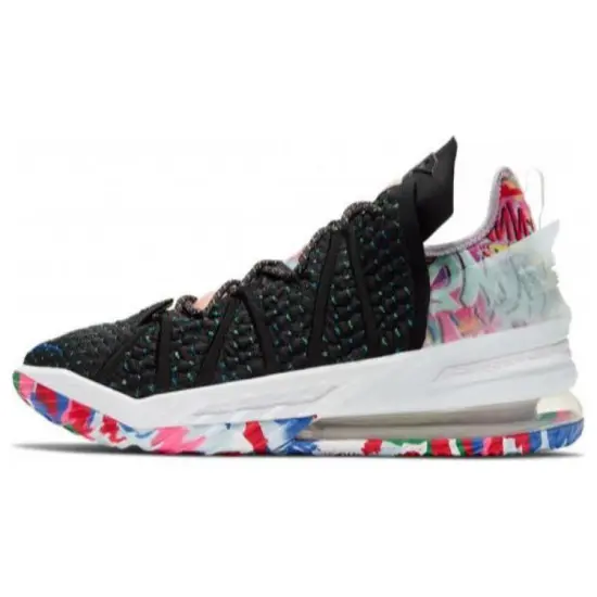 Nike Lebron 18 Basketball Shoes Unisex Mid-top Black/White/Pink