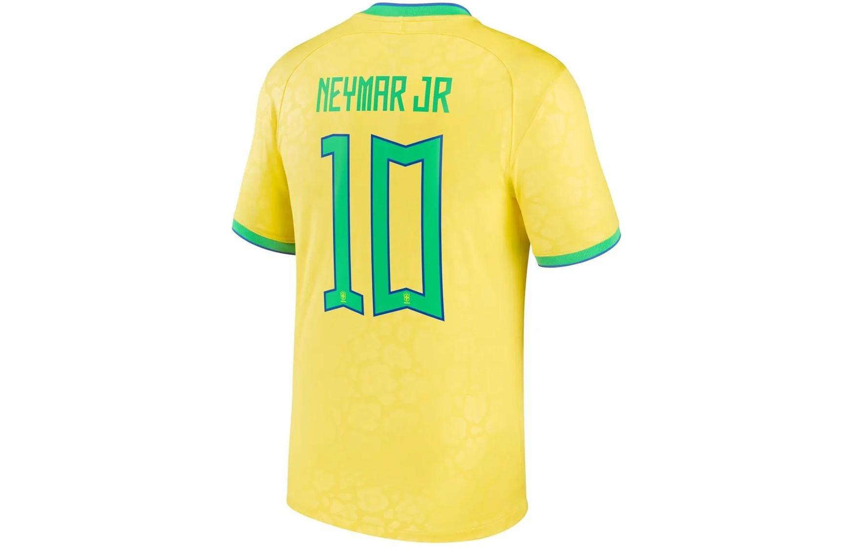 Nike Soccer Jersey 2022 World Cup BR Neymar 10 Fan Edition Unisex Yellow