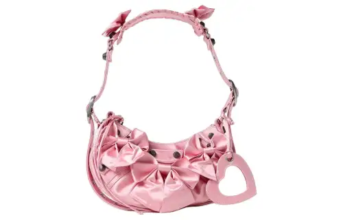 Balenciaga Satin Handbag, Shoulder Bag Women's Pink
