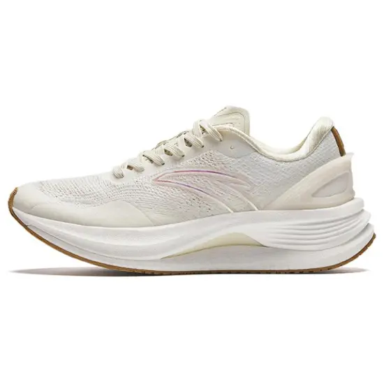 ANTA Running Shoes Women's Low-Top Ivory White/Coarse Linen Grey