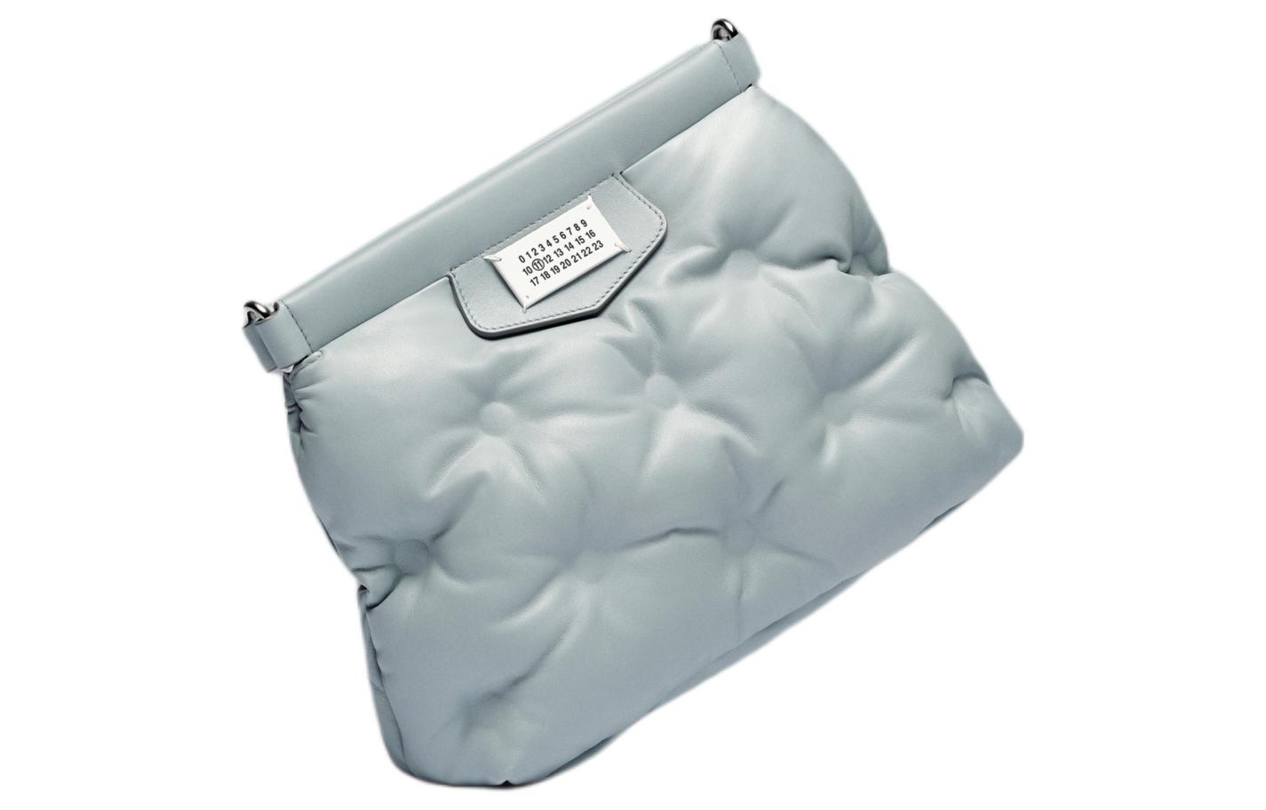 Maison Margiela Glam Slam Full Grain Nappa Leather Handheld Shoulder Bag, Crossbody Bag Small Women's Blue & Black