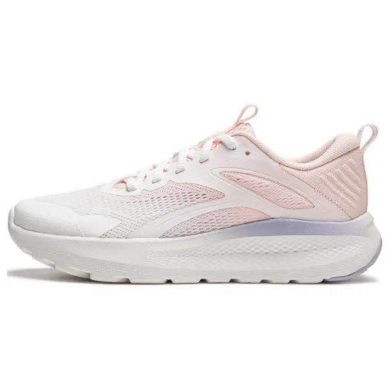 LiNing Cushioned Wear-Resistant Lightweight Low-Top Casual Shoes Women's White Pink
