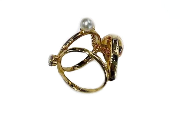MM6 Maison Margiela Design brass glass golden ring