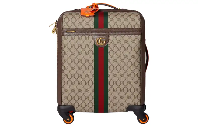 GUCCI Ophidia Canvas With Leather Trolley Bag Men's Orange & Beige
