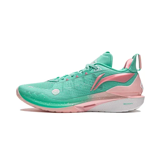 LINING JB2 Basketball Shoes Men Low-Top Sugar Glaze Pink/Parrot Green