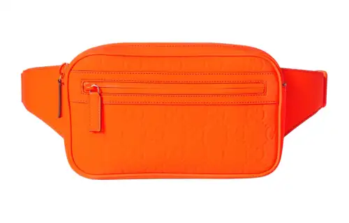 GUCCI Rubber Leather Fanny Pack Men's Orange