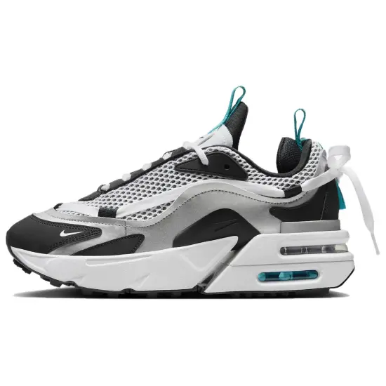 Nike Air Max Furyosal NRG Cushioned Slip Resistant Low Top Casual Shoes Unisex White Silver Black