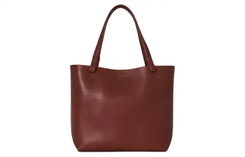 THE ROW Park Tote Leather Tote Bag, Shopping Bag, Handbag Small Women's Cognac Brown