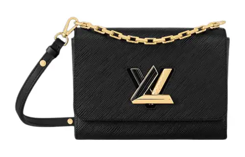 LOUIS VUITTON Twist Epi Grain Leather Handbag, Shoulder Bag Women's Black