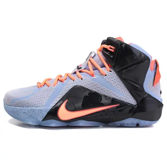 Nike Lebron 12 Easter Non slip Lightweight Mid Top Performance Basketball Shoes Men's Black Purple