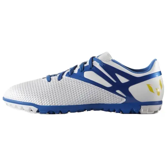 Adidas Messi 15.3 TF Rubber Broken Studs Wear Resistant Soccer Shoes Men's White Blue