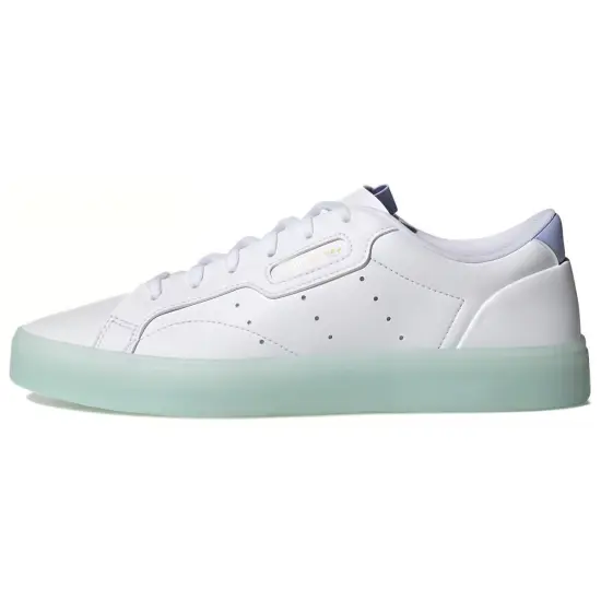 Adidas Originals Sleek Skateboard Shoes Women's Low-top White/purple/gold