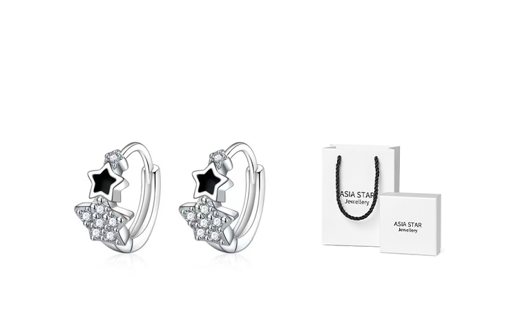 Asia Star S925 Silver Needle Earrings Women's