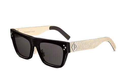DIOR Irregular Shape Sunglasses Unisex Black