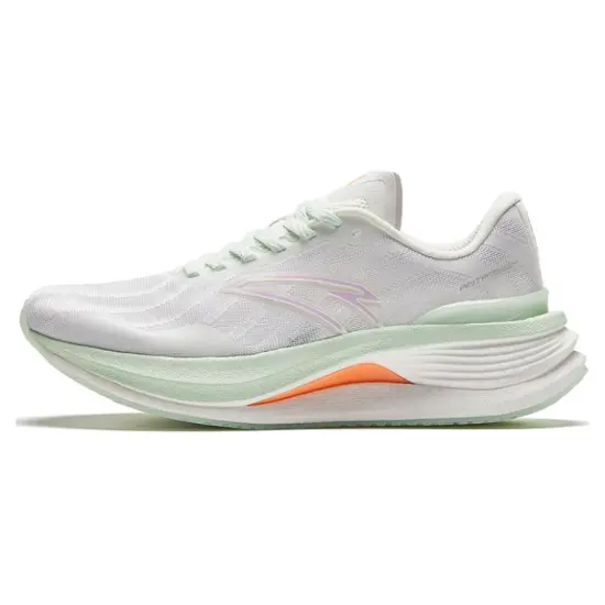 Anta Cushioning Wear Resistant Low Top Running Shoes Women's White Green Orange