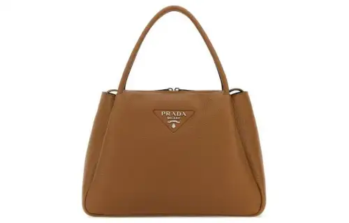 PRADA Calfskin Handbag Women's Brown