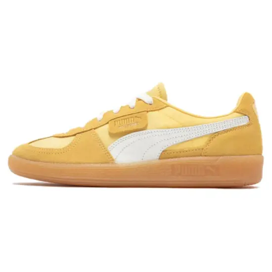 Puma Palermo Skateboarding Shoes Unisex Low-top Light Yellow/White/Gold