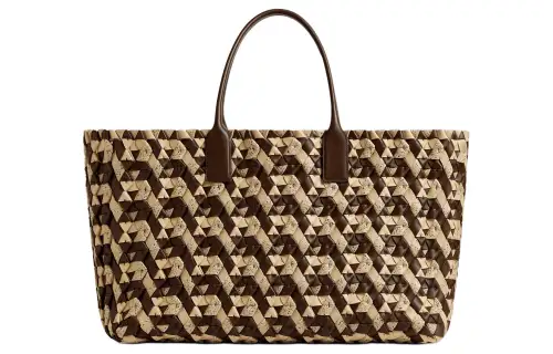 Bottega Veneta Lambskin Tote Bag, Shopping Bag, Handbag Large Men's Light Brown & Brown