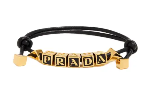 PRADA Leather Bracelets Women's Black