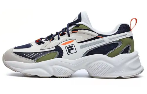 FILA Wings Mesh, Textile, Synthetic Leather, Artificial Leather Low top Casual Shoes Men's Blue White