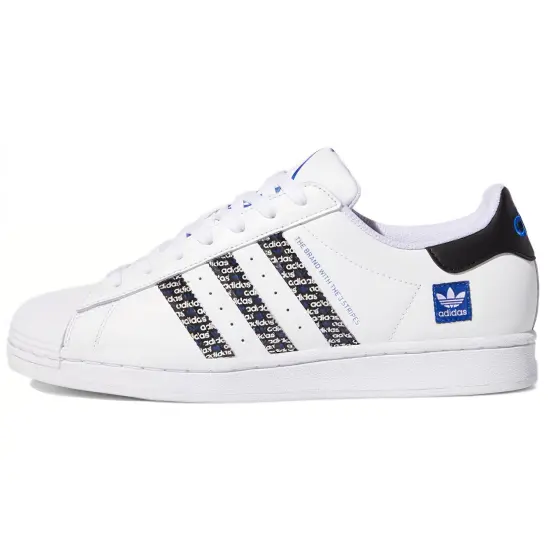 Adidas Originals Superstar Series Skateboarding Shoes Unisex Low-top White/Black/Blue